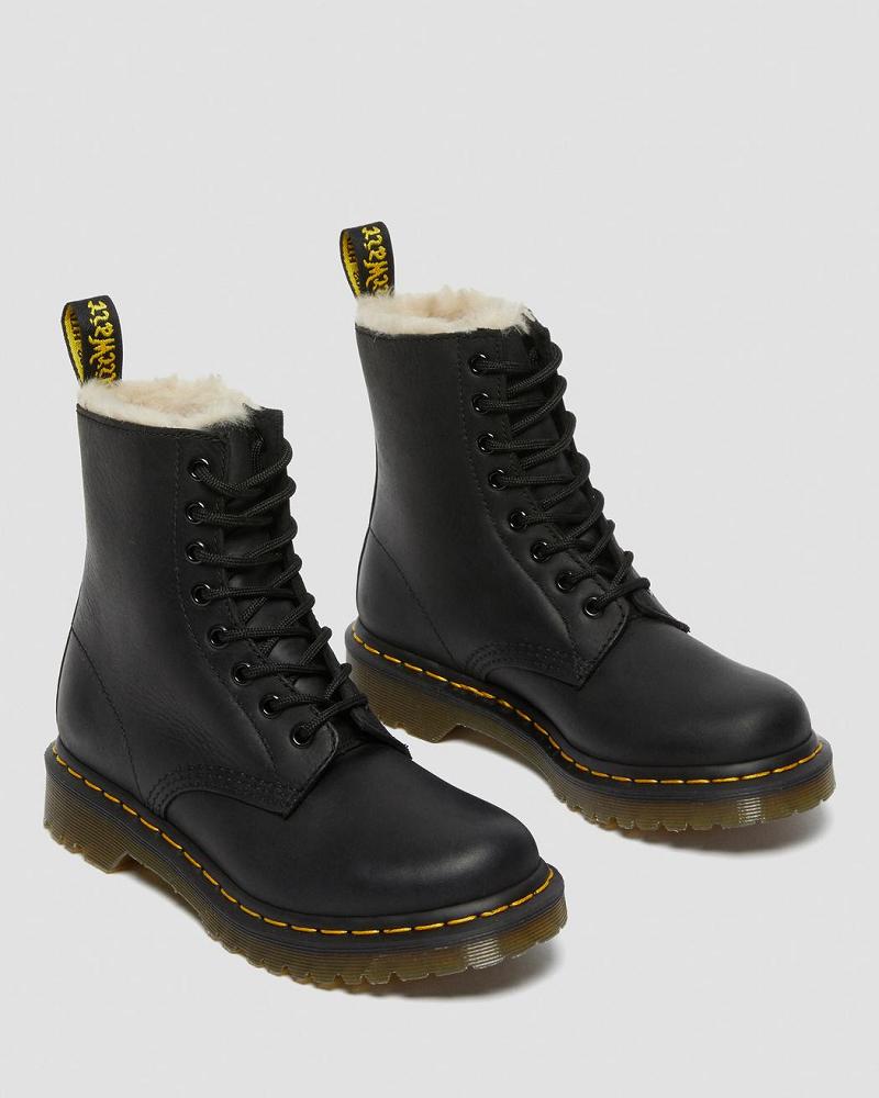 Dr Martens 1460 Faux Fur Gevoerde Winterschoenen Dames Zwart | NL 510VRW